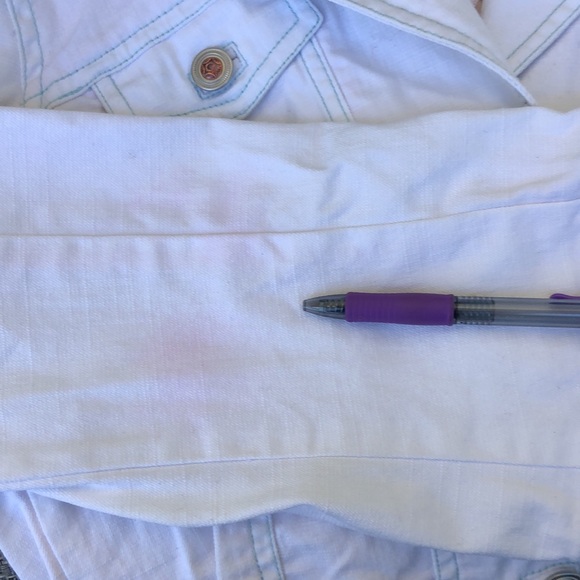 Louie white jean jacket with wide sleeves - Picture 6 of 7